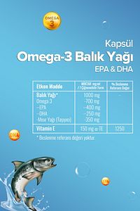Omega 3 Balık Yağı - 200 Kapsül (1300 Mg) ürün fotoğrafı