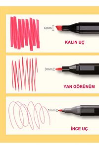 Suhvee 48'li Çift Taraflı Art Marker Keçeli Kalem Seti Çantalı ürün fotoğrafı