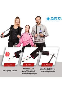 Deluxe Sünger Tutamaçlı Rulmanlı Ayarlanabilir Atlama İpi ürün fotoğrafı