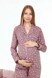 Likapa Penye Önden Düğmeli Hamile Lohusa Uzun Kol Pijama Takımı ürün fotoğrafı