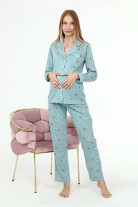 Likapa Penye Önden Düğmeli Hamile Lohusa Uzun Kol Pijama Takımı ürün fotoğrafı