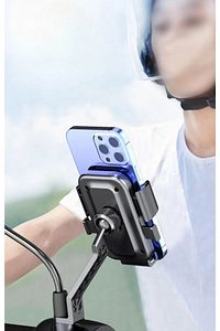 Ayarlanabilir Bisiklet Scooter Motosiklet Otomatik Tuşlu Motorsiklet Ayna Bağlantılı Telefon Tutucu ürün fotoğrafı