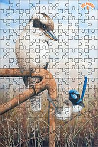 Kookaburra &amp; çalıkuşları Dekoratif Çift Katlı Çerçeveli Asılabilir Ahşap Puzzle 500 PARÇA 30X50 ürün fotoğrafı