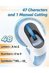E975 Kabartma Etiket Makinesi, Mavi, ve 3 Ad. 3D Kabartma Plastik Şerit (1*Siyah/1*Mavi/1*Kırmızı) ürün fotoğrafı