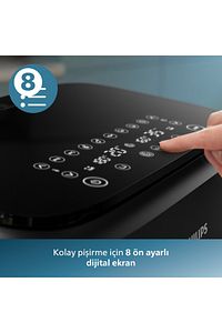 3000 Serisi Airfryer Çift Hazneli, Rapid Air Plus Teknolojisi, 8 Ayarlı Dijital Ekran, NA350/00 ürün fotoğrafı