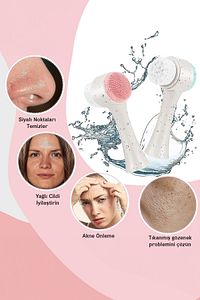 Sivilce Siyah Nokta Makyaj Temizleme Fırçası Silikon Peeling Aleti Çift Taraflı Yüz Bakım Cihazı ürün fotoğrafı