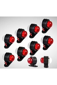 (10 Adet) Tek Ledli Mini Takoz Kırmızı-beyaz 12v-24v ürün fotoğrafı