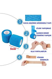 Kendine Yapışan Bandaj Mavi 5 Cm X 4,5 M Koban Bandaj ürün fotoğrafı