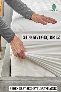 Kapitone Fitted %100 Su Sıvı Geçirmez Pamuk Alez Yatak Koruyucu Kapitoneli Yatak Alezi 9 Ebat ürün fotoğrafı