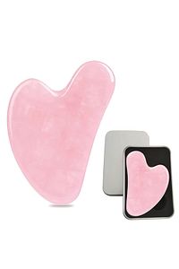 Doğaltaş Kalp Pembe Kuvars Gua Sha Yüz Masaj Taşı ürün fotoğrafı