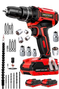 Alman Hard-x2560 2.0 Ah Çelik Şanzuman 27 Parça Set Bakır Sargılı 2x Akülü Şarjlı Vidalama Matkap ürün fotoğrafı