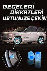 Sibop Kapağı Mavi Gece Parlayan Motor Jant Işığı Led Hareket Sensörlü 4 Adet ürün fotoğrafı