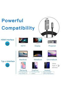 Ch-01 Type-c To 4k Ultra Full Hd Hdmı Usb-c Tak Çalıştır Görüntü Aktarım Kablosu-2m ürün fotoğrafı