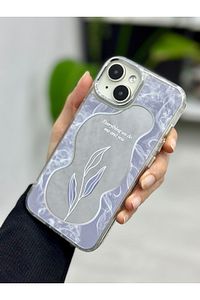 Iphone 15 - 14 - 13 Uyumlu Aynalı Yaprak Model Silikon Kılıf ürün fotoğrafı