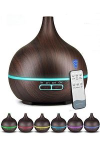 Siyah 7 Led Işıklı Aromatik Oda Kokusu Hava Nemlendirici 550 ml Koyu Kahve Aroma Difüzörü Ahuma ürün fotoğrafı