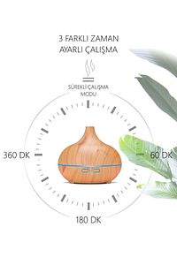 Siyah 7 Led Işıklı Aromatik Oda Kokusu Hava Nemlendirici 550 ml Koyu Kahve Aroma Difüzörü Ahuma ürün fotoğrafı