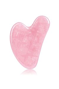 Doğaltaş Kalp Pembe Kuvars Gua Sha Yüz Masaj Taşı ürün fotoğrafı