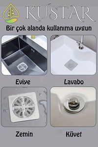 10'Lu Banyo Lavabo Eviye Zemin Gider Filesi Gider Kapağı Gider Süzgeci Saç Kıl Tüy Toplayıcı Tıkaç ürün fotoğrafı