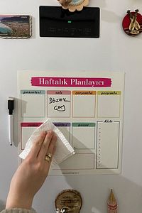 2 Adet Haftalık Menü Planlayıcı Magnet Mıknatıslı Yazı Tahtası Buzdolabı Magneti Bebek Ek Gıda ürün fotoğrafı