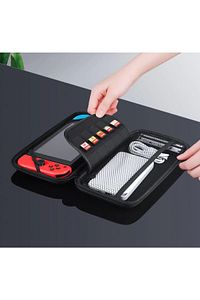 Switch Lite Taşıma Kılıfı Çanta Oyun Bölmeli Darbe Emici Sert Kapak Su Geçirmez Mavi ürün fotoğrafı
