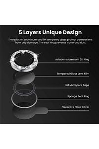 Iphone 15 / 15 Plus Ve 14 / 14 Plus Uyumlu Yıldız Işığı Taşlı Kamera Lensi Koruyucu ürün fotoğrafı