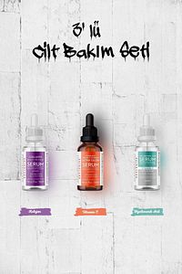 Cilt Tonu Eşitlemeye, Onarmaya ve Yenilemeye Yardımcı Cilt Bakım Seti(3*30 ml) ürün fotoğrafı