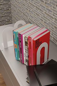 Dekoratif Beyaz Klasik Metal Kitap Tutucu , Kitap Desteği (İkili Set) MK4B ürün fotoğrafı