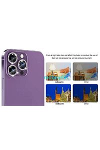 15/15 Plus Ve 14 / 14 Plus Uyumlu Kamera Koruma Taşlı Lens Koruyucu Temperli Cam Koruma Pink ürün fotoğrafı