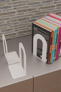 Dekoratif Beyaz Klasik Metal Kitap Tutucu , Kitap Desteği (İkili Set) MK4B ürün fotoğrafı