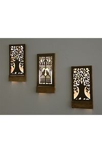 Kuş Kafesi Peri Ledli Işıklı Dekoratif Duvar Süsü 3'lü Hol Balkon Dekoru Gfsdkr78 ürün fotoğrafı