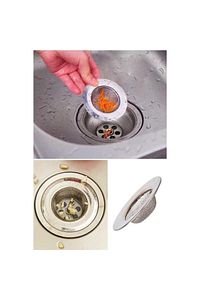 Paslanmaz Metal 2'li Yuvarlak Mutfak Lavabo Içi Gider Süzgeci, Banyo Evye Deliği Çöp Tıkacı ürün fotoğrafı