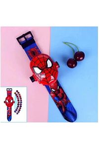 Spiderman Örümcek Adam Projeksiyonlu Saat 24 Farklı Karakteri Duvara Yansıtır ürün fotoğrafı