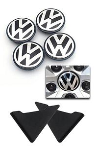 Volkswagen Passat-jetta Orjinal Tip Jant Göbeği 55-65mm Ve Kapı Köşe Lastiği Seti ürün fotoğrafı