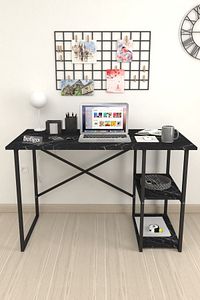 60x120 Cm 2 Raflı Çalışma Masası Bilgisayar Masası Ofis Ders Yemek Masası Bendir ürün fotoğrafı