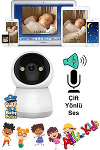 PRS214 64GB Hafızalı Bebek Kamerası - Bebek Odası izleme Dinleme ve Konuşma - Bebek Telsizi ürün fotoğrafı