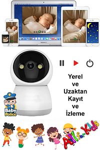 PRS214 64GB Hafızalı Bebek Kamerası - Bebek Odası izleme Dinleme ve Konuşma - Bebek Telsizi ürün fotoğrafı