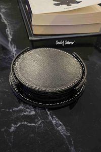 Suni Deri Bardak Altlığı Çay Kahve Içecek Altlığı Masaüstü Ofis Masa Aksesuarı Bardaklık Altlık ürün fotoğrafı
