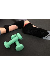 2'çift Kadın Siyah Kaydırmaz Pilates Ve Yoga Çorabı ürün fotoğrafı
