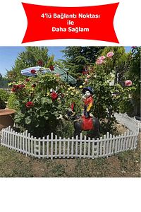 Dekoratif Bahçe Çiti Plastik Çit Tekli 39cm X 59cm - Beyaz ürün fotoğrafı