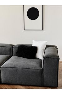 Frida 4 Modül Pofidik Modüler Kanepe L Köşe Koltuk Takımı, Keten, Antrasit 295x190 Cm ürün fotoğrafı