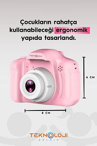 Çocuk Kamerası Dijital Fotoğraf Makinesi Mini 1080p HD Kamera Hafıza Kart Hediyeli ürün fotoğrafı