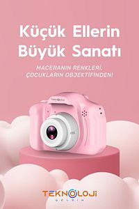 Çocuk Kamerası Dijital Fotoğraf Makinesi Mini 1080p HD Kamera Hafıza Kart Hediyeli ürün fotoğrafı