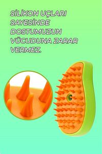 Buharlı Kedi Köpek Tarağı Yumuşak Silikon Başlıklı Kedi Tarağı Buharlı Kedi Köpek Yıkama Fırçası ürün fotoğrafı