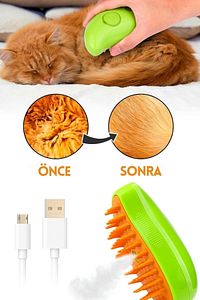 Buharlı Kedi Köpek Tarağı Yumuşak Silikon Başlıklı Kedi Tarağı Buharlı Kedi Köpek Yıkama Fırçası ürün fotoğrafı