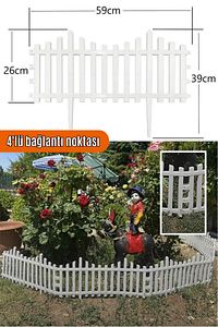 Dekoratif Bahçe Çiti Plastik Çit Tekli 39cm X 59cm - Beyaz ürün fotoğrafı