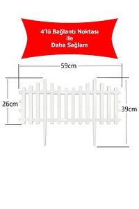 Dekoratif Bahçe Çiti Plastik Çit Tekli 39cm X 59cm - Beyaz ürün fotoğrafı
