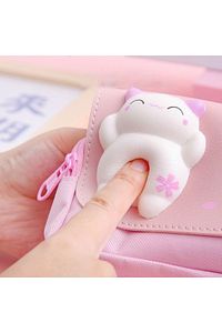 3d Sevimli Kedi Squishy Kalem Kutusu Mor ürün fotoğrafı