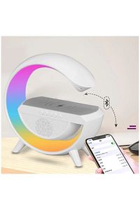 Akıllı Gece Lambası Speaker Bluetooth Hoparlör Kablosuz Şarj Rgb Masa Lambası Yatak Odası Dekor ürün fotoğrafı