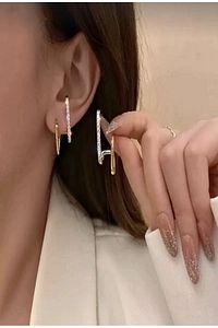 Kadın Gold Zirkon Küpe zirkon küpe ürün fotoğrafı