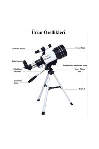 Profesyonel Astronomik Teleskop 150 Kat Yakınlaştırma Uzay-ay-doğa Gözlem Teleskobu Tripod Dahil ürün fotoğrafı